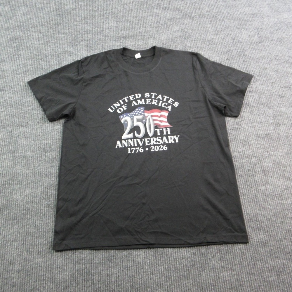 United States 250th Anniversary Shirt Mens XL Black Short Sleeve Graphic Tee